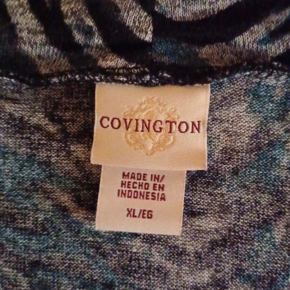 Sz XL Animal Print Open Cardigan by Covington - Picture 5 of 8